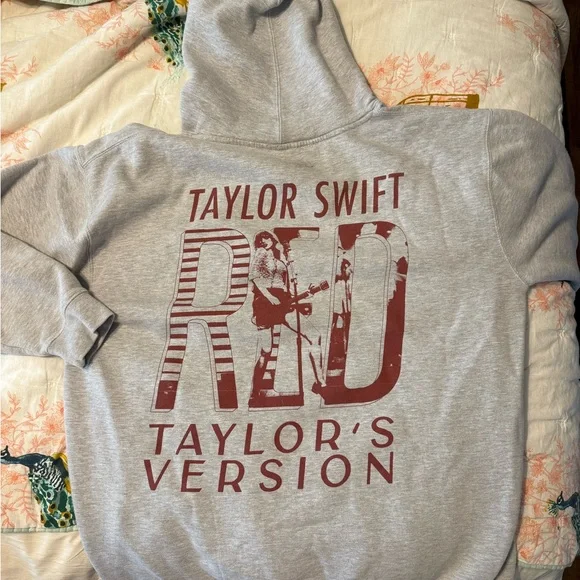 Taylor Swift Gray and Red Zip Up Sweater - Picture 4 of 6